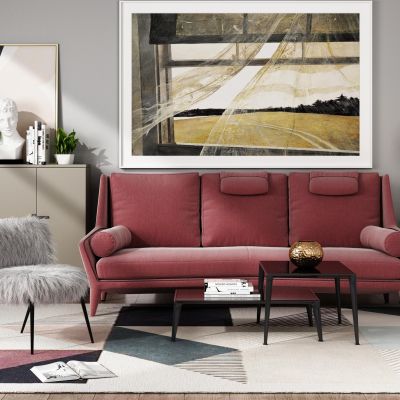 现代沙发茶几组合