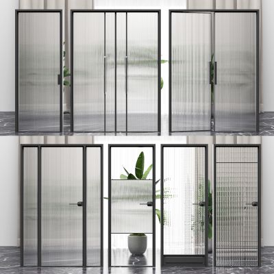 现代玻璃门组合