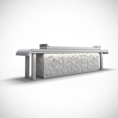 新中式售楼部大厅前台吧台