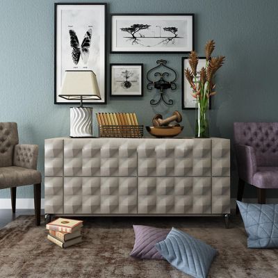 现代边柜单椅饰品组合