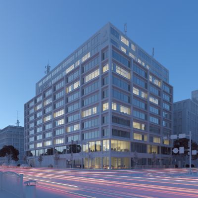 现代商业街，建筑场景，建筑夜景，街道小品，户外小品，商业街，道路