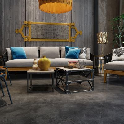 现代工业风沙发茶几边几台灯组合北欧沙发组合