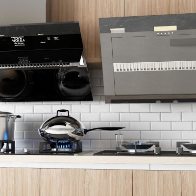 现代橱柜 油烟机 燃气灶