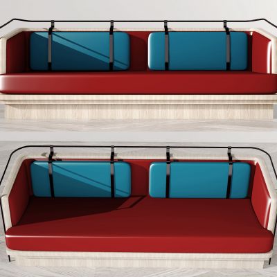 新中式双人沙发  卡座