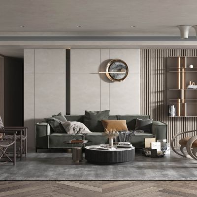 现代轻奢风格客厅电视背景墙