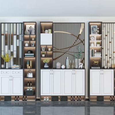 现代鞋柜隔断 玄关屏风