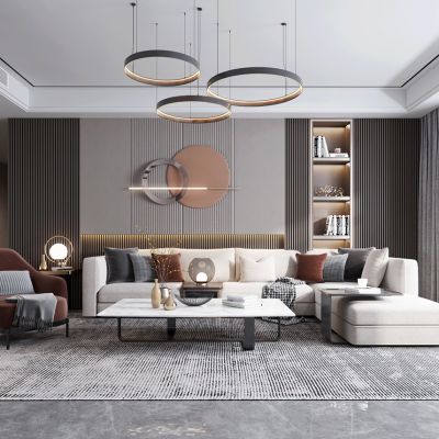 现代轻奢客厅餐厅