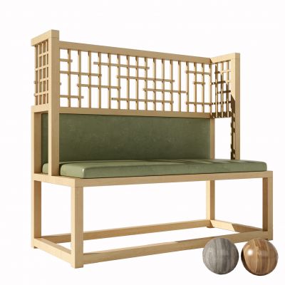 新中式双人沙发  卡座