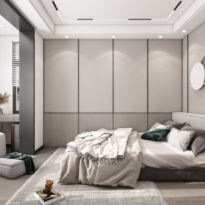 现代卧室，卧室，轻奢卧室，简约卧室