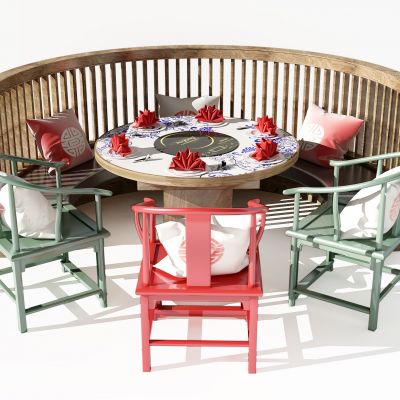 新中式弧形卡座