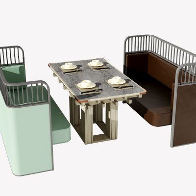 工业风餐桌椅 卡座