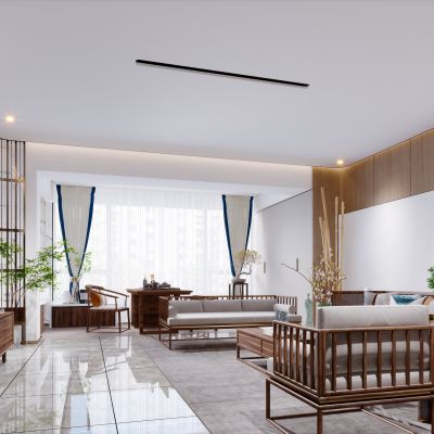 新中式现代简约轻奢风格客厅