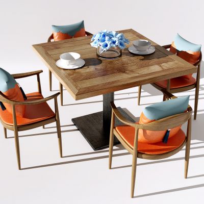 新中式方形餐桌椅