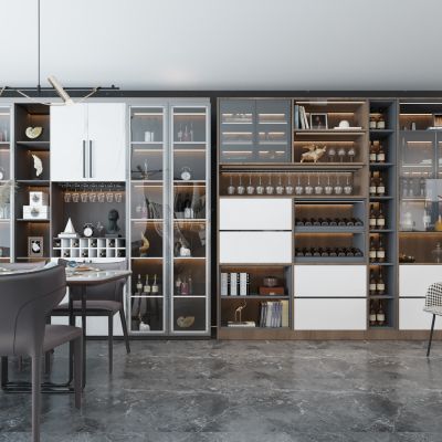 现代酒柜 玻璃柜 多功能柜 置物柜