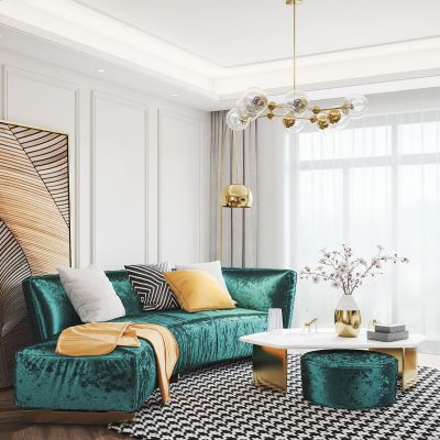 现代轻奢客厅餐厅