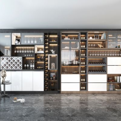 现代酒柜 玻璃柜 多功能柜 置物柜