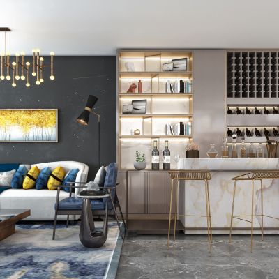 吧台 酒吧 吧椅 酒柜