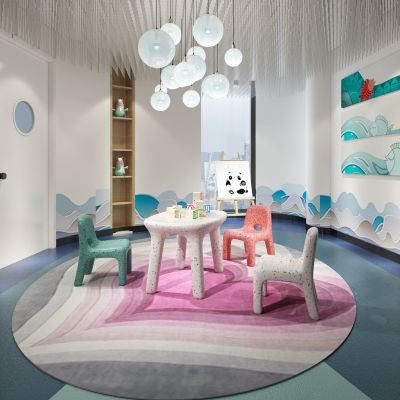 简约塑料儿童桌椅积木桌