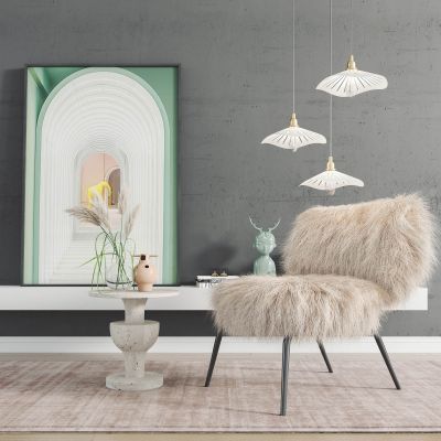 北欧单椅边几组合