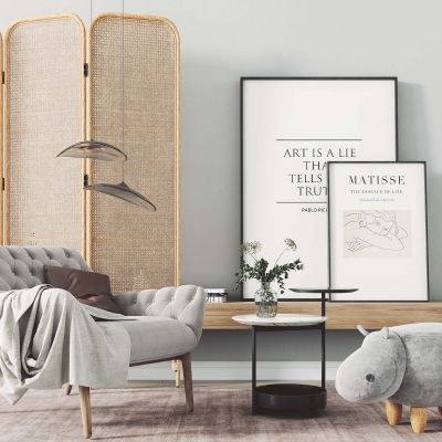 北欧单椅边几组合