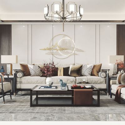 新中式风格客厅餐厅