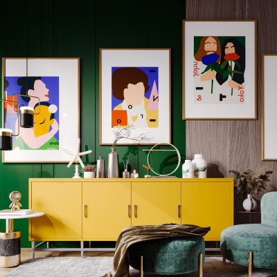 北欧现代简约轻奢风格客厅电视柜组合