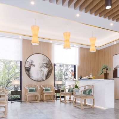 新中式现代简约轻奢风格休闲接待区