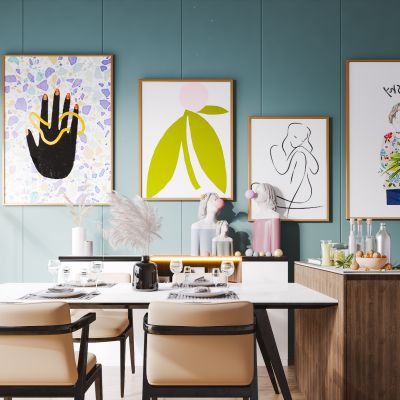 北欧现代简约轻奢风格餐厅