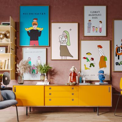 北欧现代简约轻奢风格客厅电视柜组合