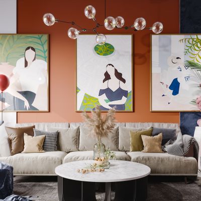 北欧现代简约轻奢风格客厅