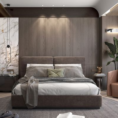 现代轻奢简约主人房主卧室床品组合