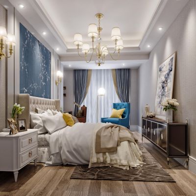 现代美式卧室