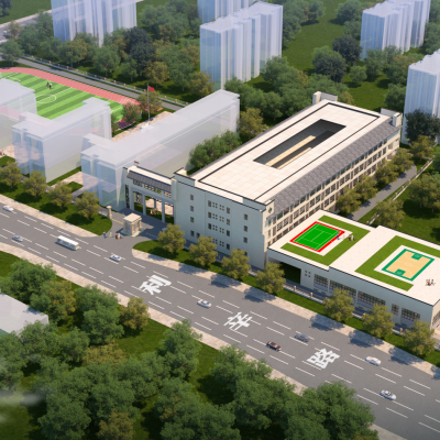 现代学校鸟瞰，小区鸟瞰，商业鸟瞰城市鸟瞰，住宅鸟瞰3D模型