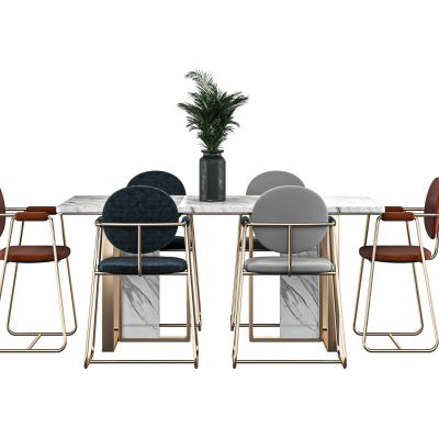 现代轻奢餐桌椅组合