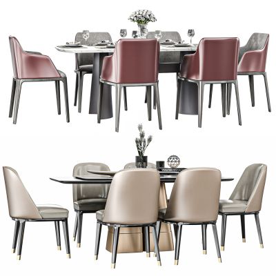 现代轻奢餐桌椅组合