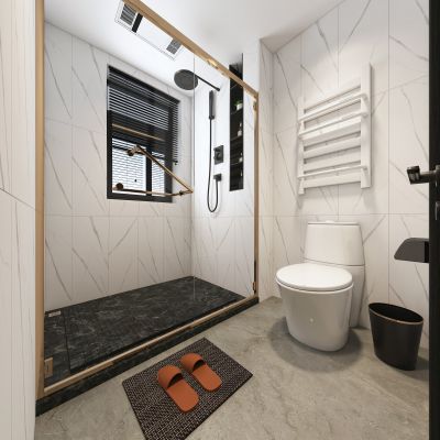 现代简约卫生间马桶淋浴房浴室柜组合