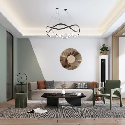 北欧现代客厅餐厅门厅沙发餐椅组合