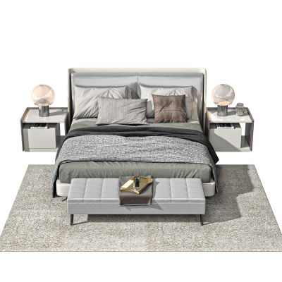 现代双人床床品