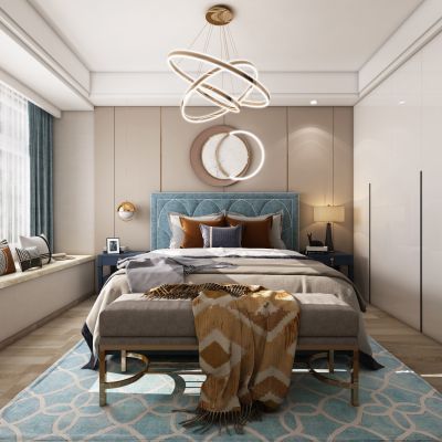 现代卧室，卧室