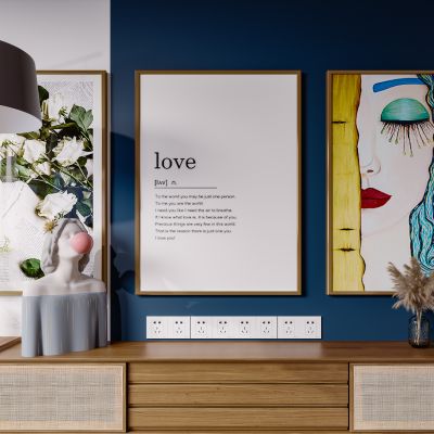 北欧现代简约轻奢风格客厅电视柜组合