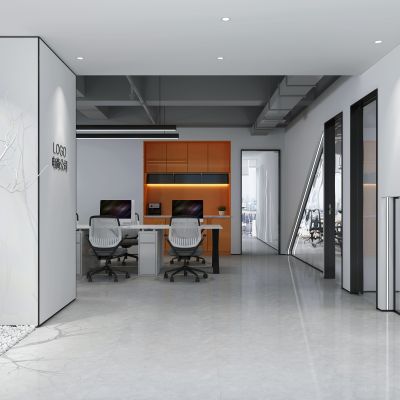 现代办公室办公桌椅组合