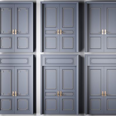 新中式实木烤漆双开门