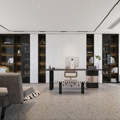 现代办公区办公室桌椅组合