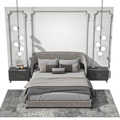 现代卧室双人床床具组合