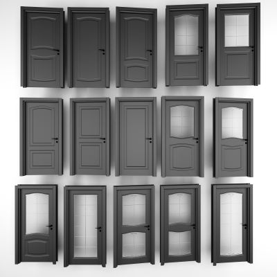 现代黑色烤漆单开门