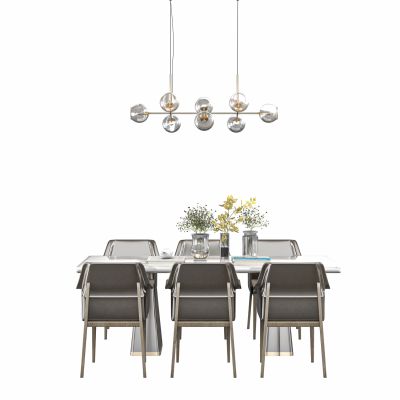 现代大理石条形餐桌椅