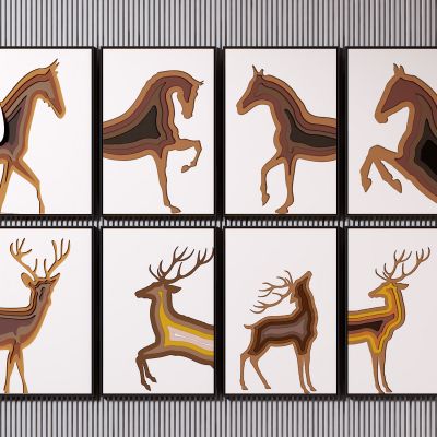 现代动物立体装饰画挂画