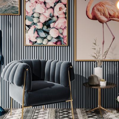 北欧现代简约轻奢风格单人沙发