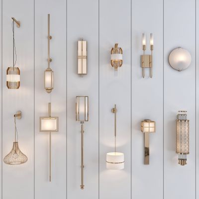 现代简约新中式壁灯组合