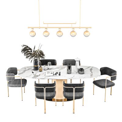 现代轻奢餐桌椅组合